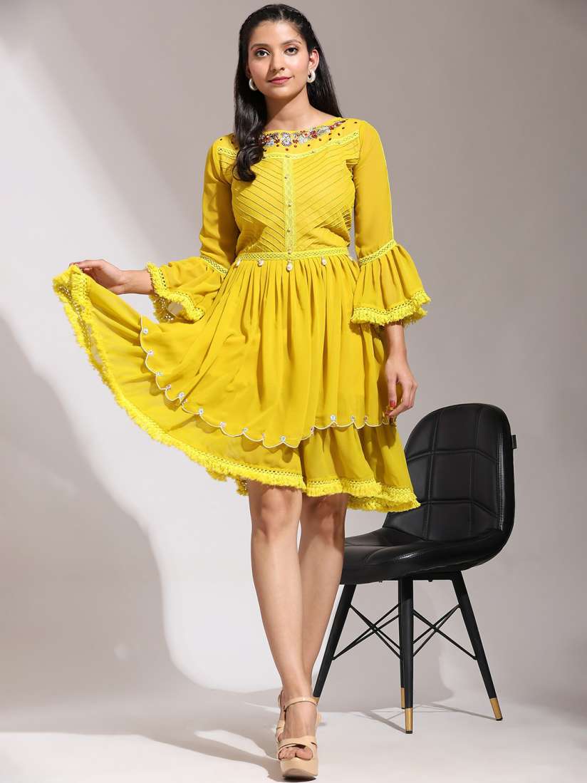 Flare dress with bell sleeves cheap