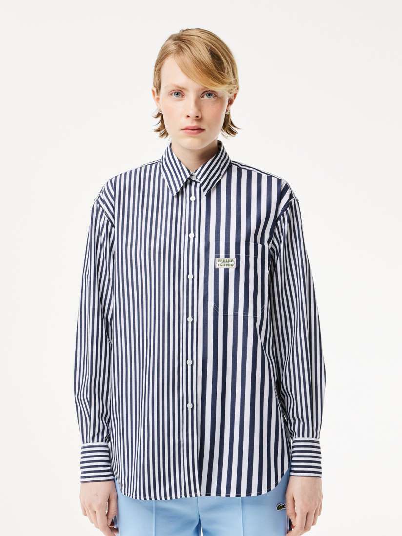 Buy Lacoste Vertical Stripes Cotton Casual Shirt Shirts for Women 29243482 Myntra