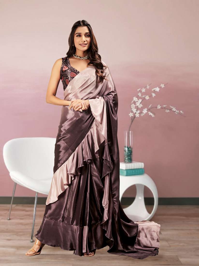 Buy RACHNA Ombre Prestitched Printed Frill Ready To Wear Saree Sarees for Women 29244034 Myntra