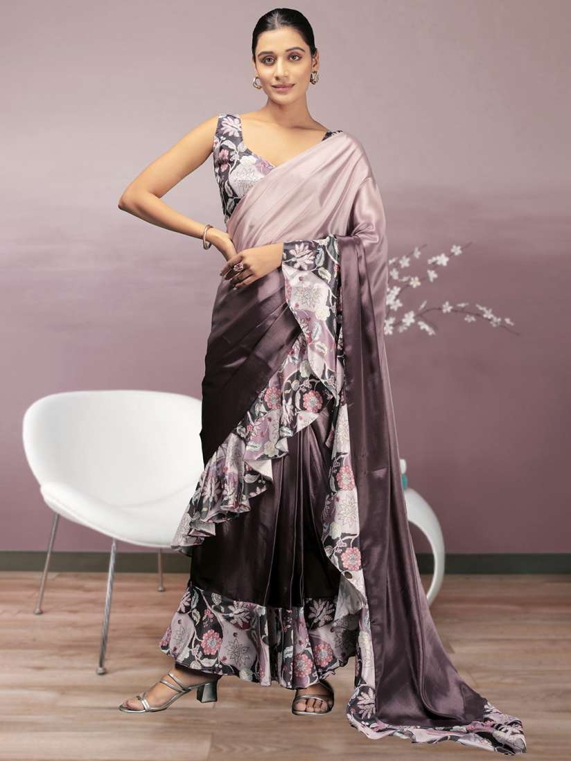 Buy RACHNA Ombre Prestitched Printed Frill Ready To Wear Saree Sarees for Women 29244042 Myntra