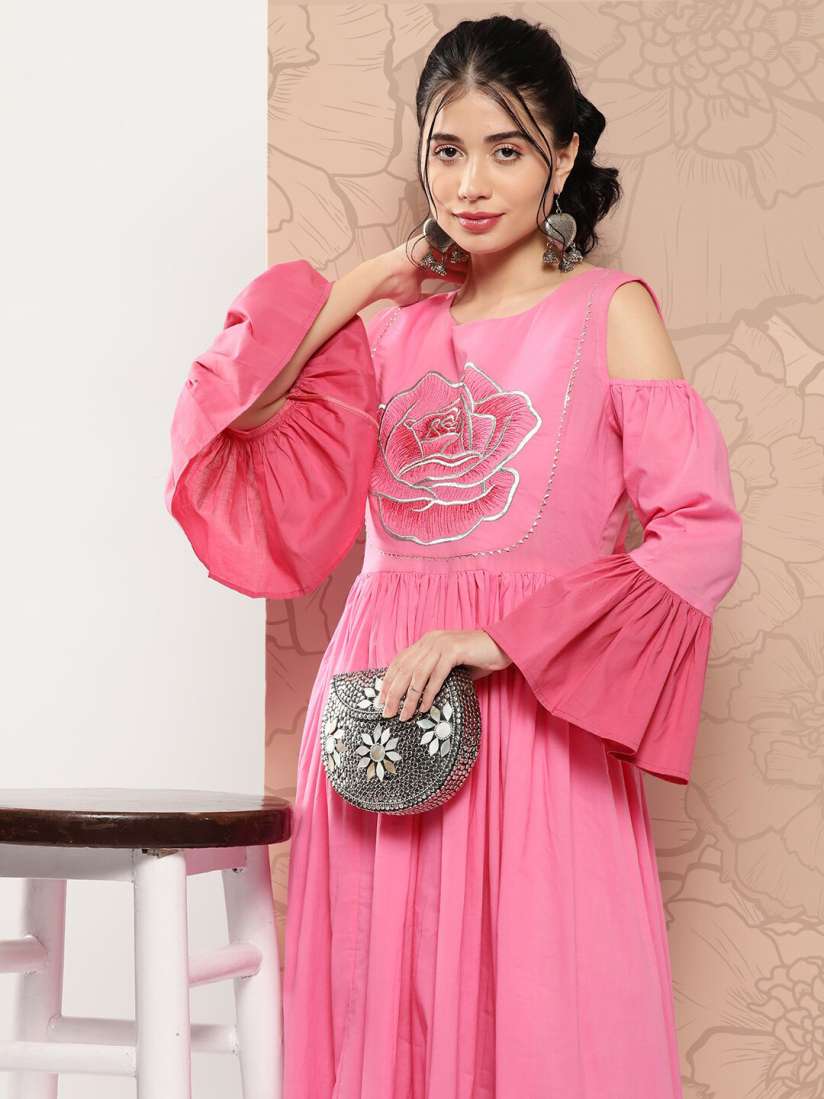 Cold shoulder dress myntra shop