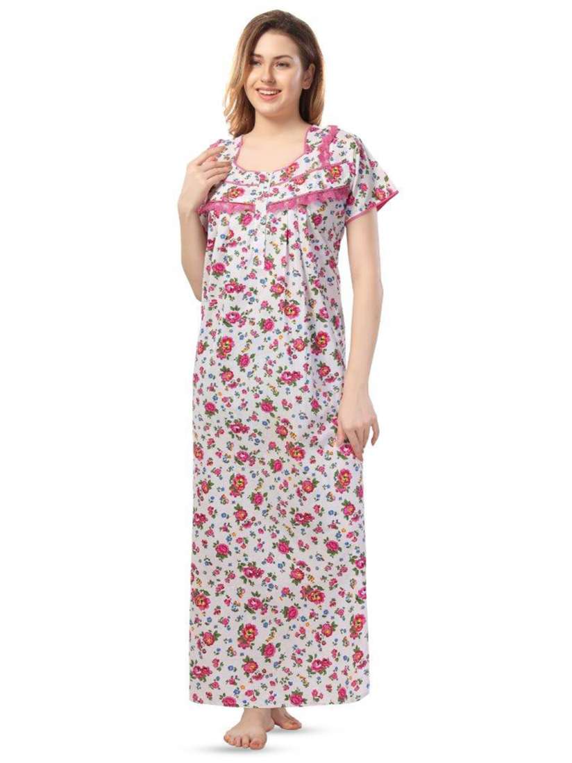 Buy Soulemo Printed Pure Cotton Maxi Nightdress Nightdress for Women 29262670 Myntra