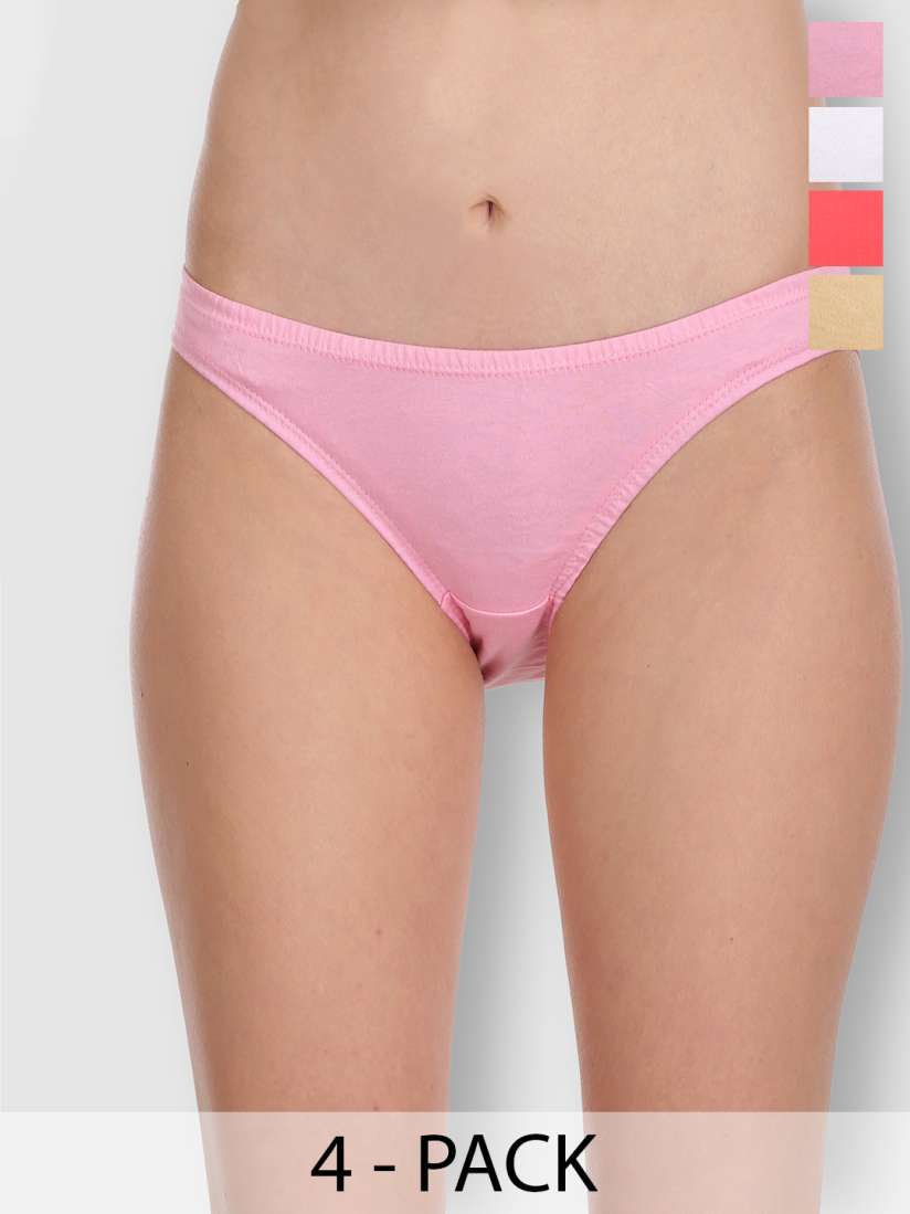Buy Selfcare Pack of 4 Low Rise Cotton Lycra Solid Panties Bikini Briefs Set SN2466 Briefs for Women 29269944 Myntra