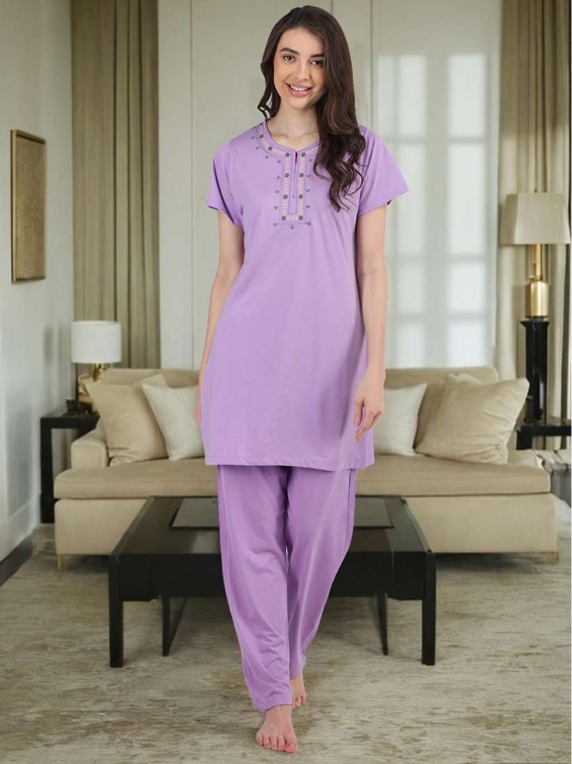 Buy Duchess Embroidered Cotton Night suit Night suits for Women 29270484 Myntra