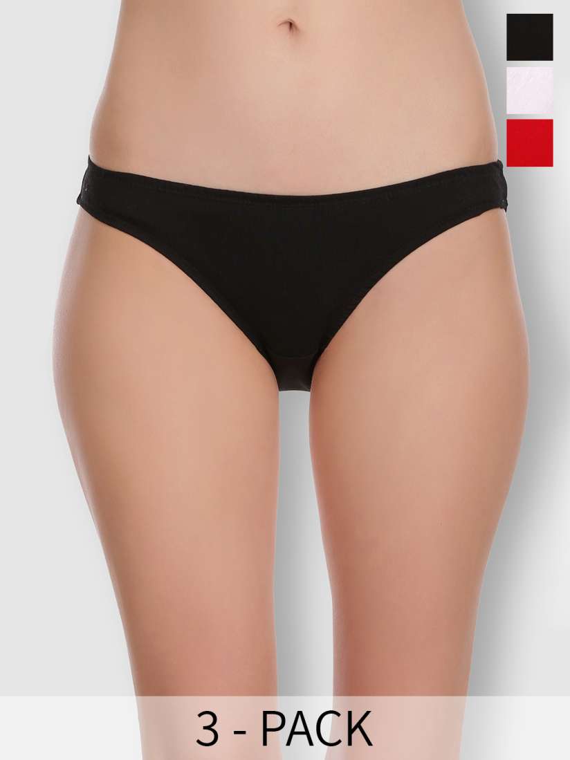 Buy Selfcare Pack of 3 Low Rise Cotton Lycra Solid Panties Bikini Briefs Set SN2449 Briefs for Women 29273546 Myntra