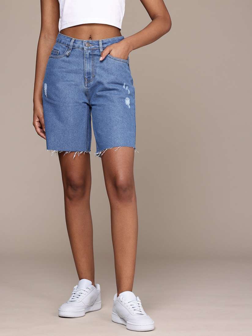 Buy The Roadster Life Co. Women Low Distressed Denim Shorts Shorts for Women 29276072 Myntra