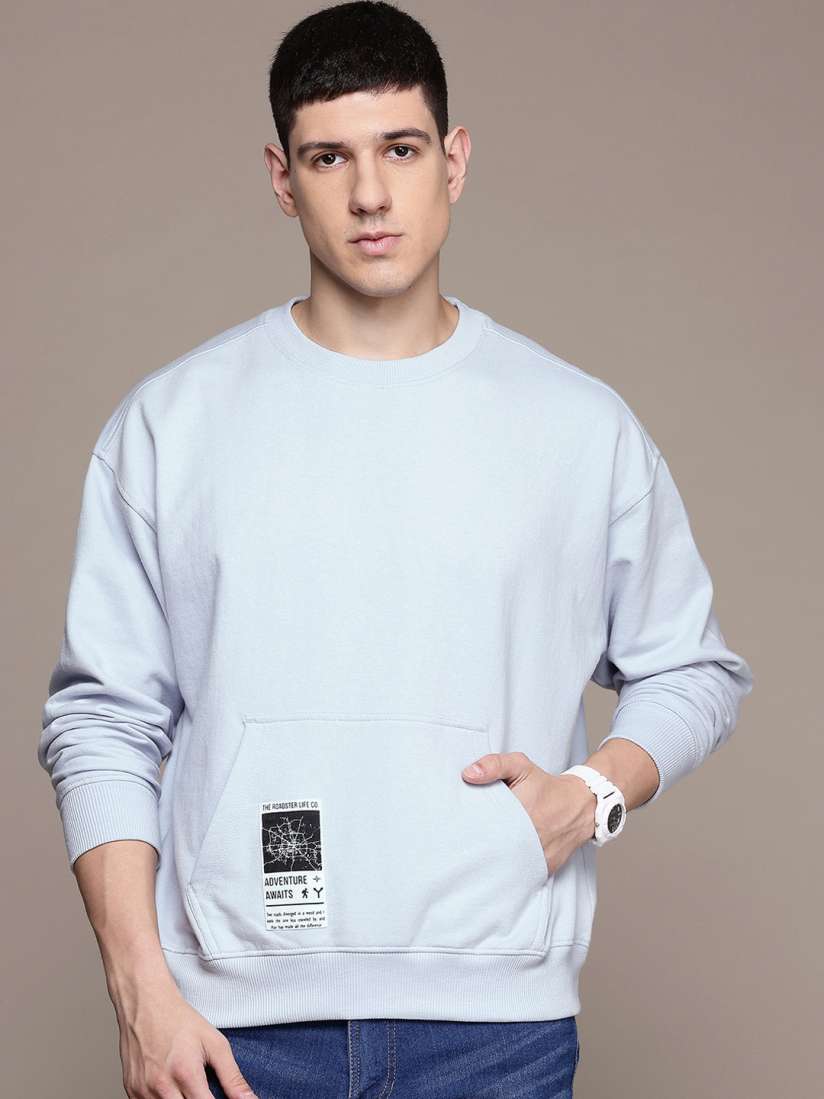Buy The Roadster Lifestyle Co. Applique Detail Oversized Sweatshirt Sweatshirts for Men 29276258 Myntra
