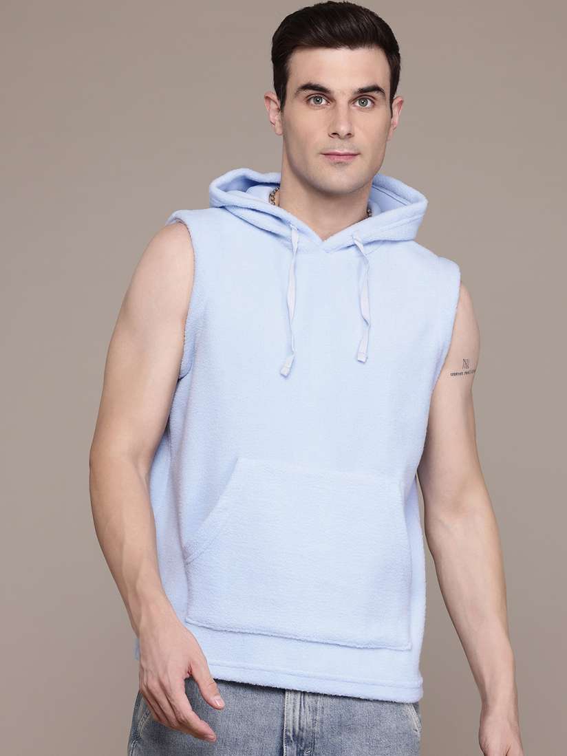 Buy The Roadster Lifestyle Co. Fleece Hooded Sleeveless Sweatshirt Sweatshirts for Men 29276672 Myntra