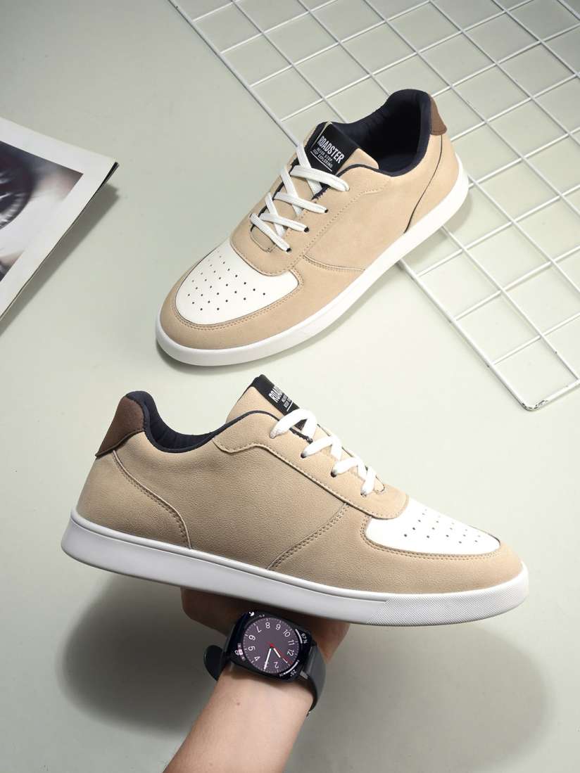 Buy The Roadster Lifestyle Co. Men Beige Round Toe Lightweight Sneakers Casual Shoes for Men 29281402 Myntra