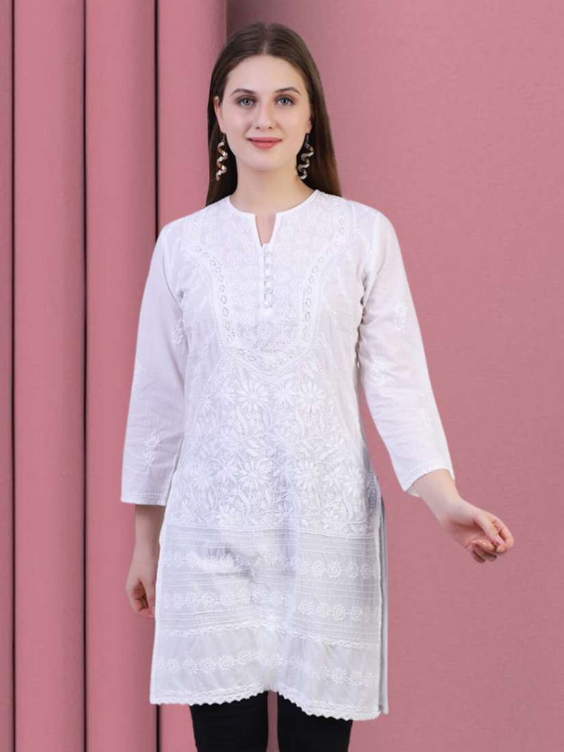 Chikankari cotton kurtis clearance