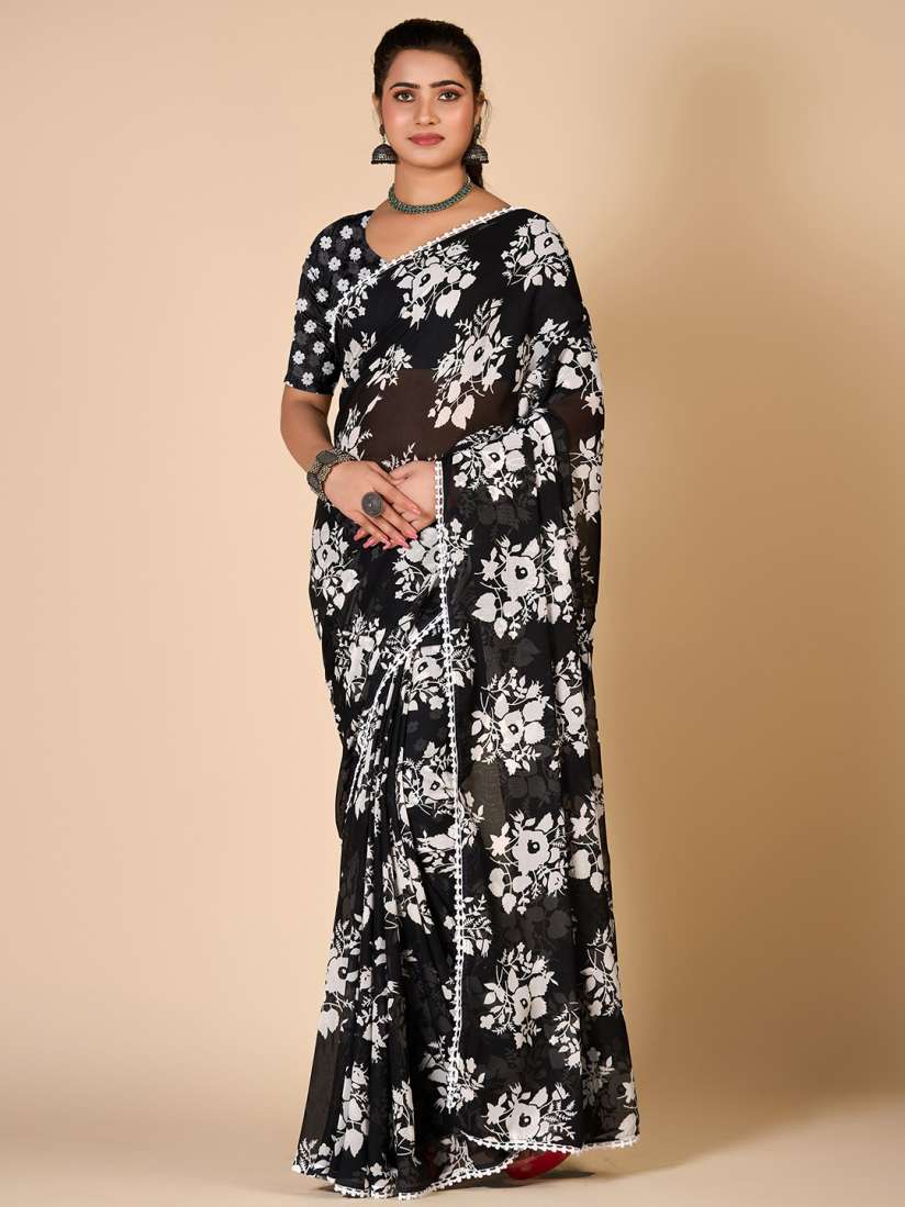 Myntra sarees georgette hotsell