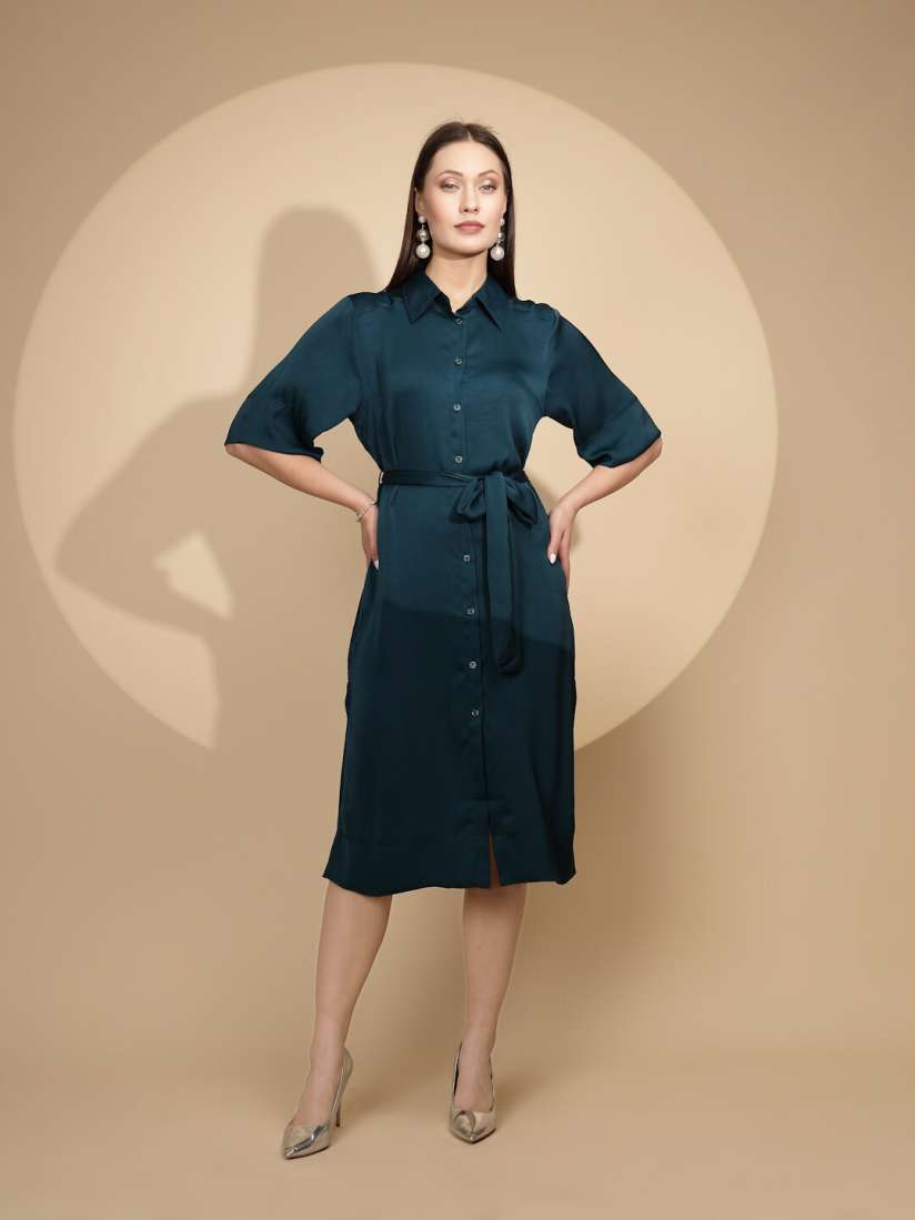Buy Global Republic Shirt Collar A line Dress Dresses for Women 29285580 Myntra
