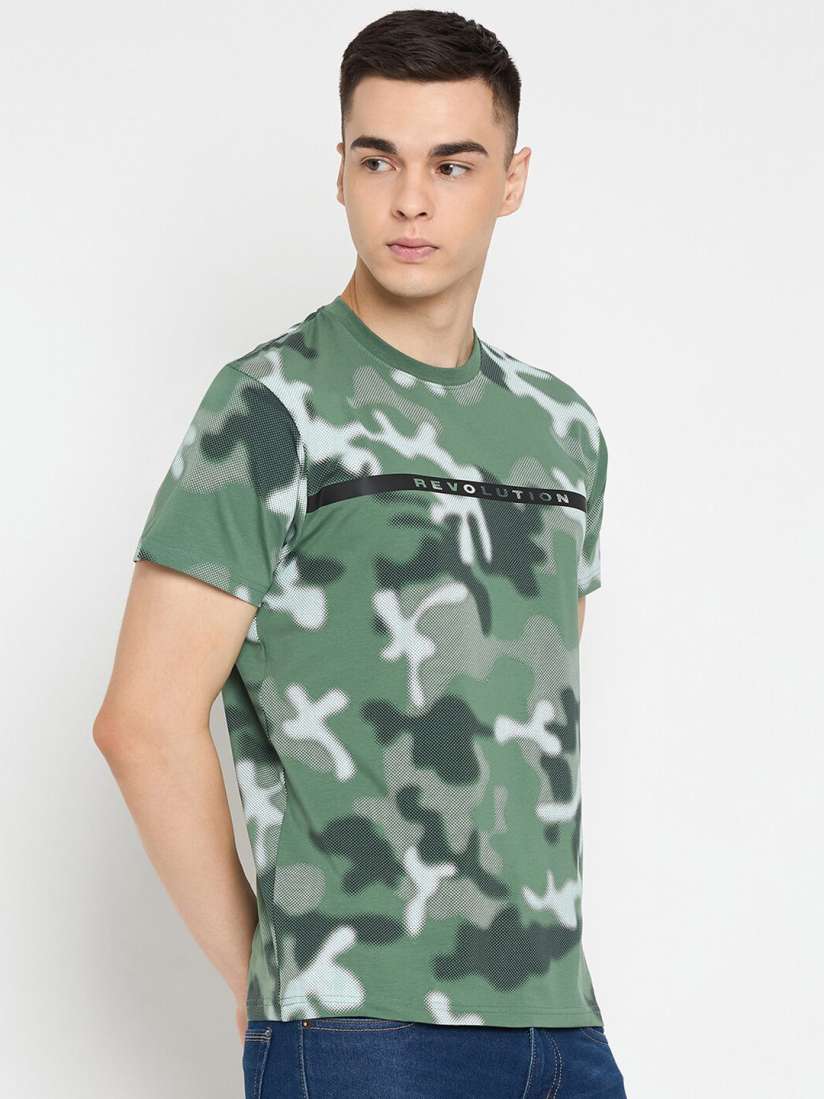 Buy 98 Degree North Camouflage Printed Round Neck Short Sleeve Pure Cotton T shirt Tshirts for Men 29292378 Myntra