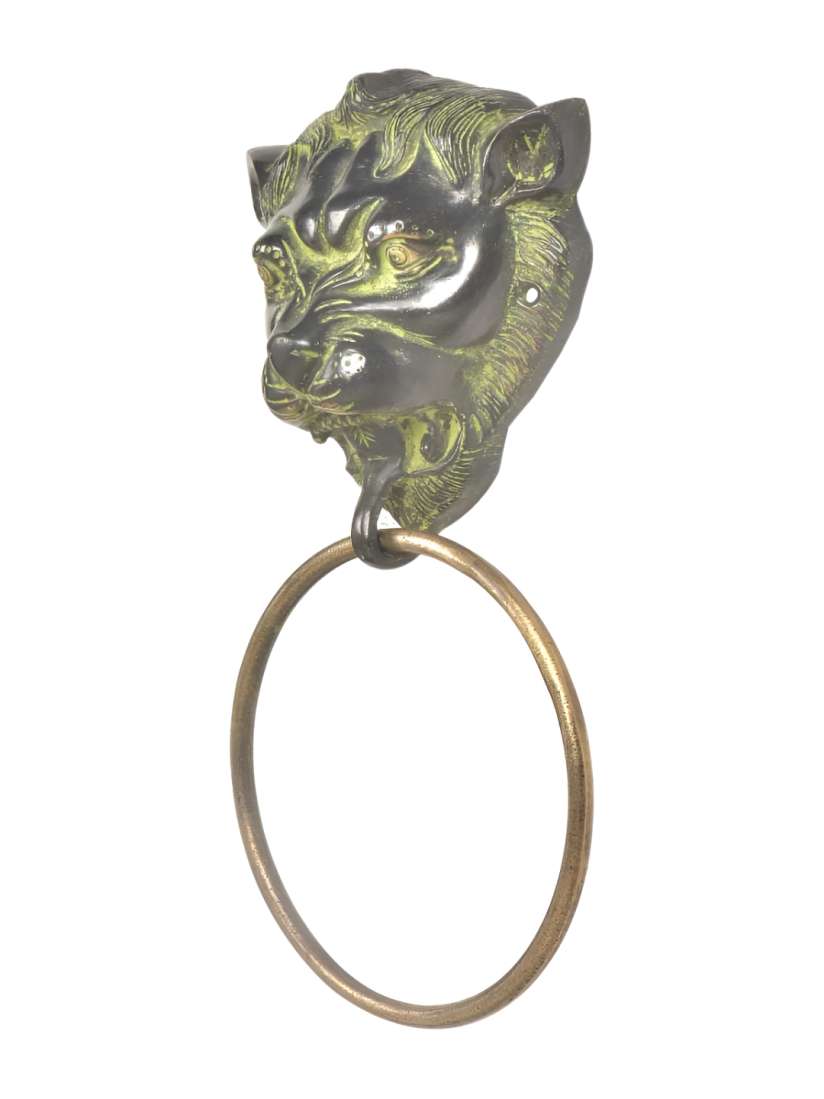 Lion head towel holder top