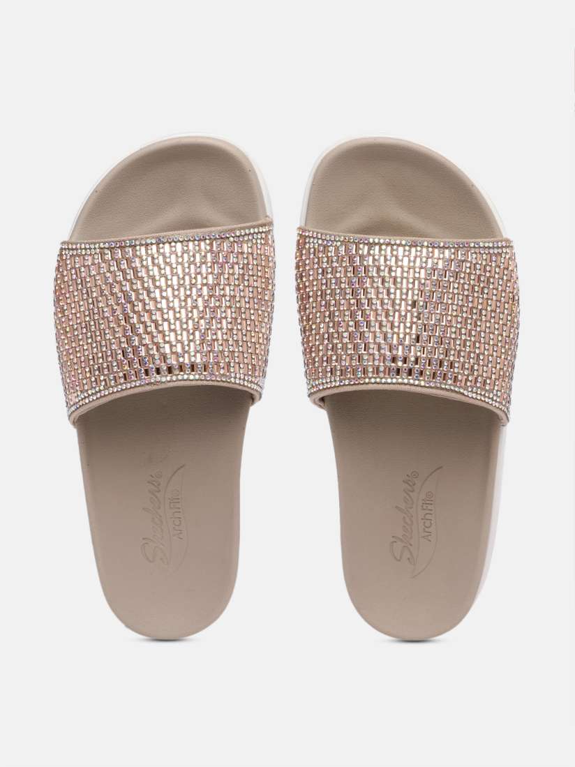 Buy Skechers Women Arch Fit Paradise Strollin Embellished Sliders Flip Flops for Women 29312554 Myntra