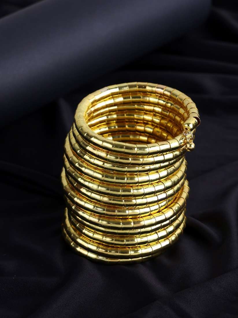 Spiral gold bangles best sale