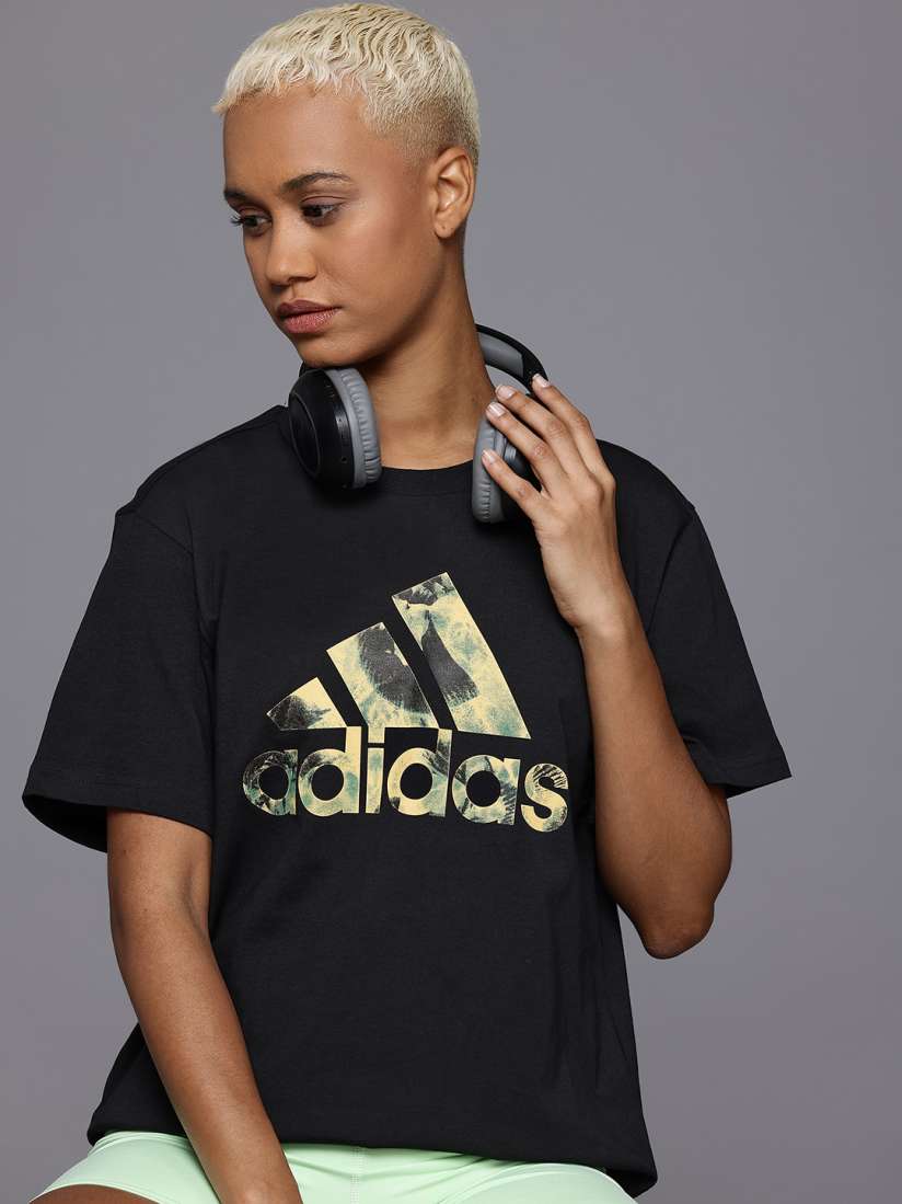 Buy ADIDAS All Over Print Pure Cotton T shirt Tshirts for Women 29322192 Myntra
