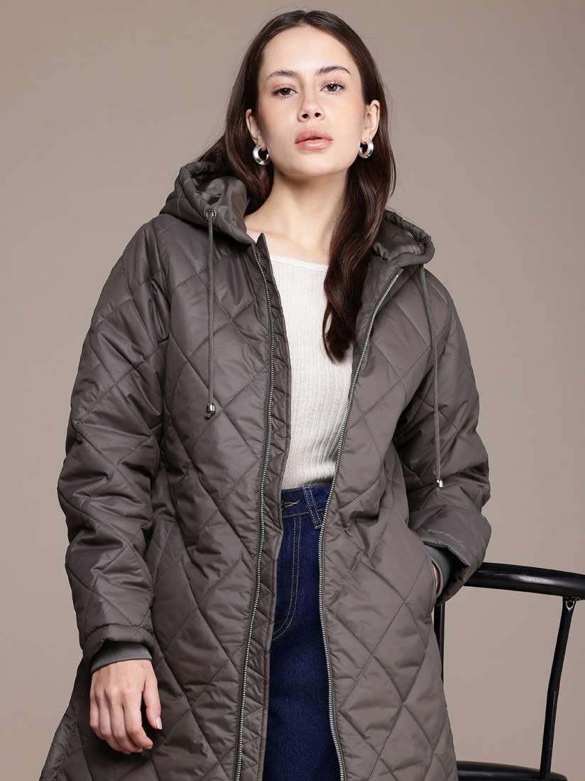 French connection longline padded hooded parka discount