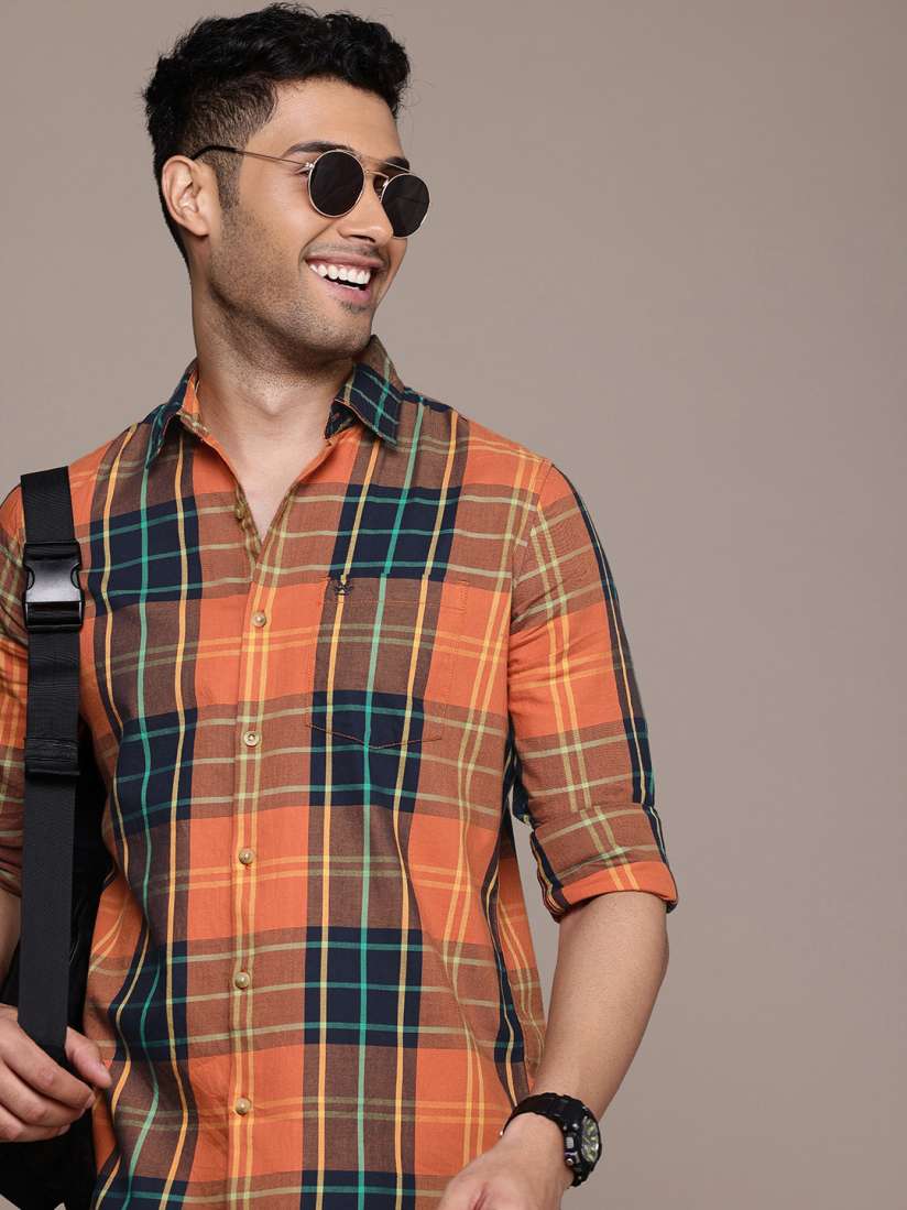 Buy WROGN Pure Cotton Slim Fit Checked Casual Shirt Shirts for Men 29330348 Myntra