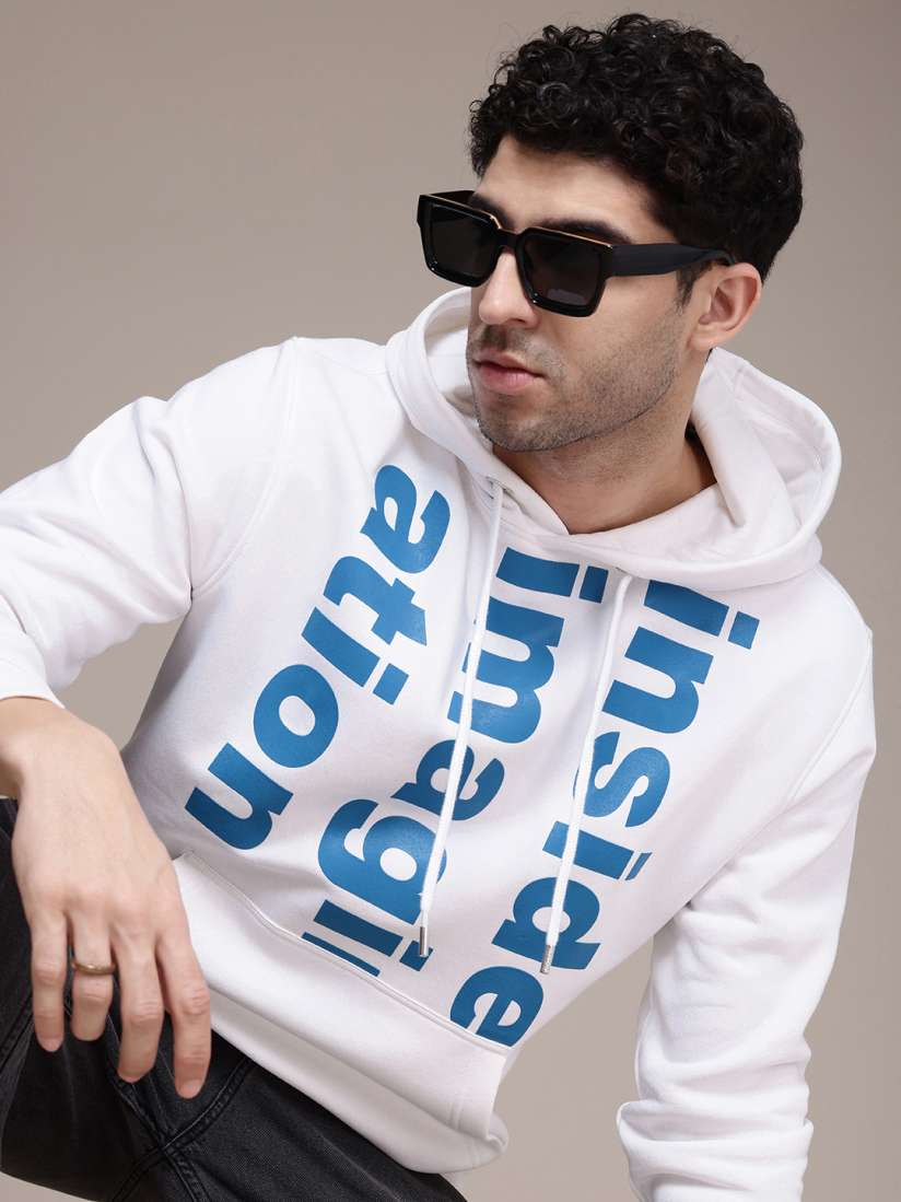 Typographic print hooded sweatshirt clearance