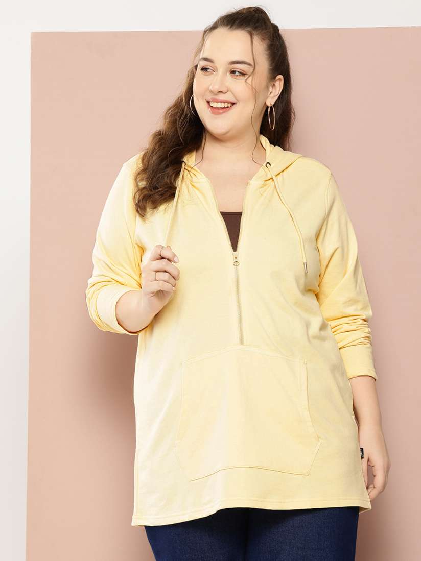 Buy Sztori Plus Size Longline Hooded Sweatshirt Sweatshirts for Women 29331406 Myntra