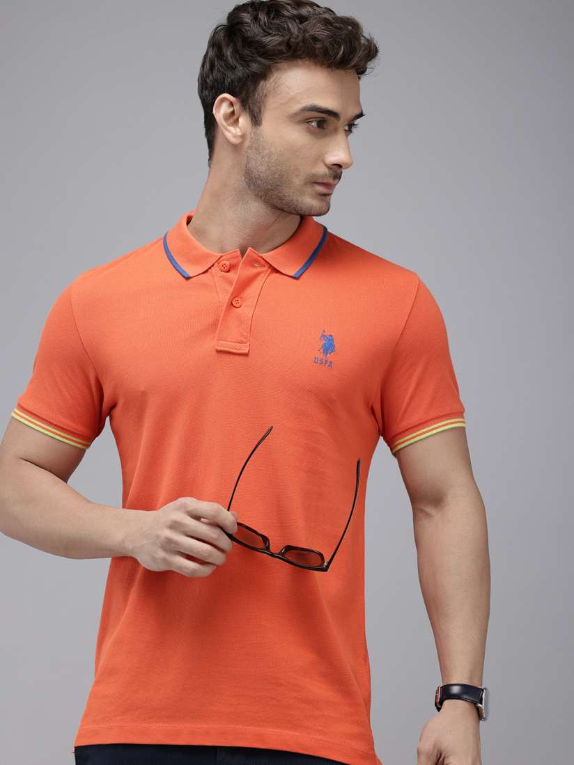 Buy U.S. Polo Assn. Polo Collar Pure Cotton Slim Fit T shirt Tshirts for Men 29337958 Myntra