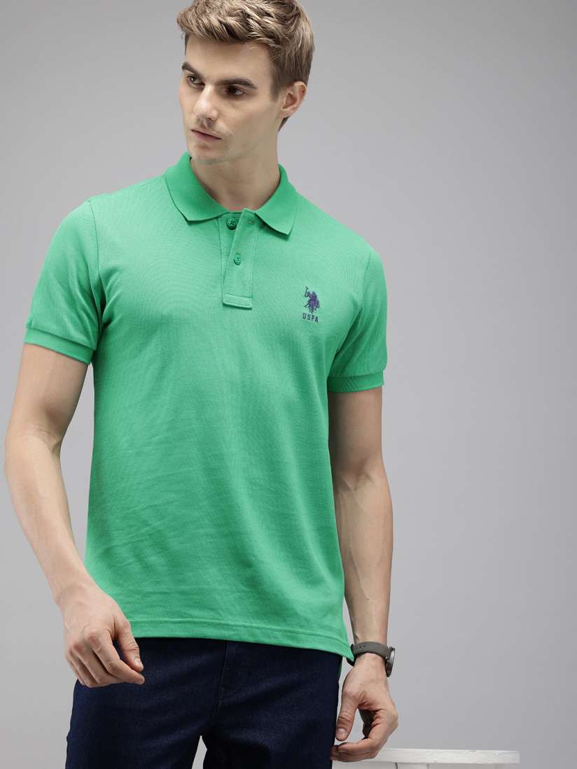 Buy U.S. Polo Assn. Polo Collar Pure Cotton Slim Fit T shirt Tshirts for Men 29337990 Myntra