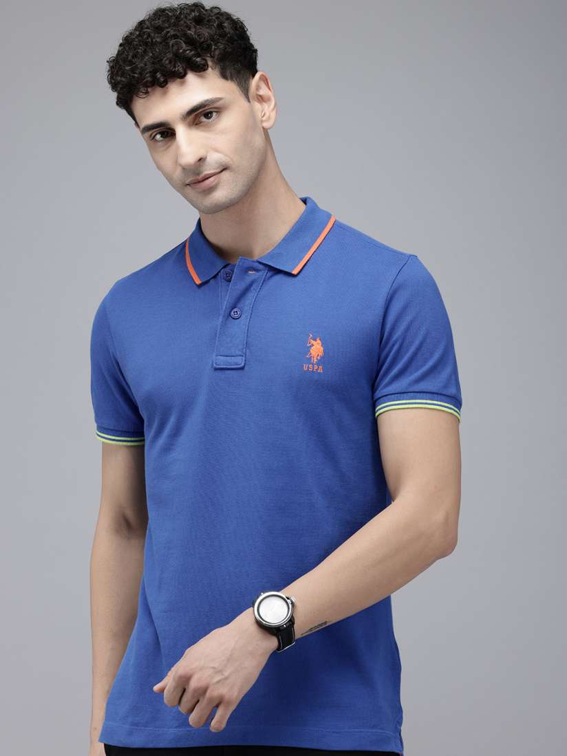 Buy U.S. Polo Assn. Polo Collar Pure Cotton Slim Fit T shirt Tshirts for Men 29338386 Myntra