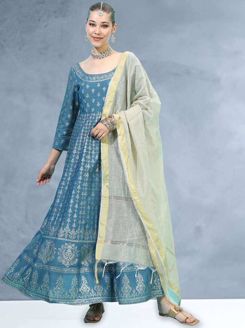 Buy Vishudh Women Anarkali Maxi Dress With Dupatta Dresses for Women 29338702 Myntra