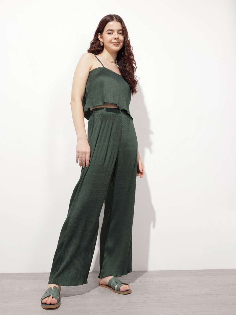 Buy DressBerry Evening Of Elegance Accordion Pleated Trousers Trousers for Women 29346584 Myntra