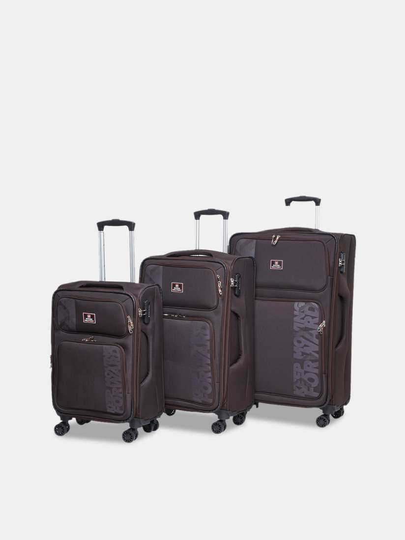 Buy SWISS MILITARY Set Of 3 Textured Soft Sided Trolley Bags Trolley Bag for Unisex 29347868 Myntra