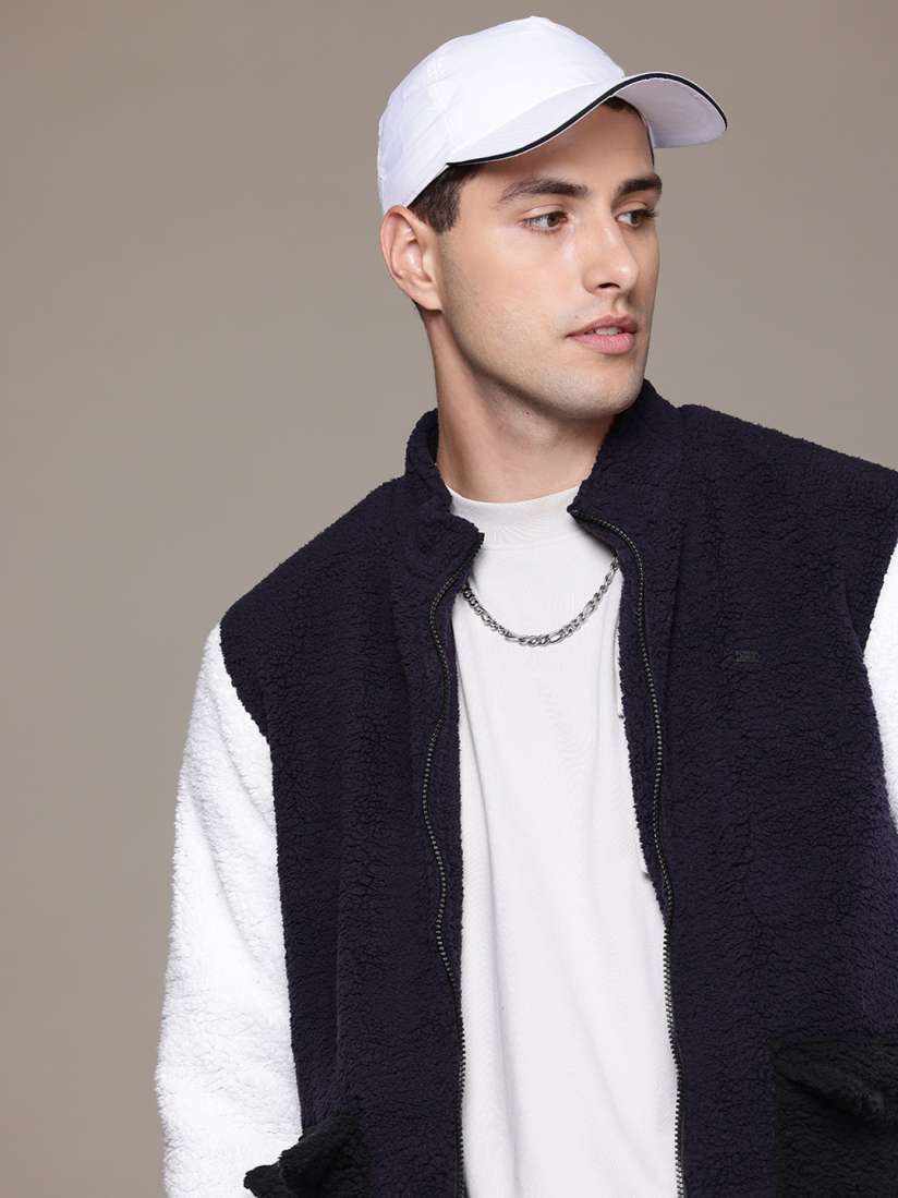 Buy The Roadster Lifestyle Co. Open Front Jacket with Sherpa Detail Jackets for Men 29349770 Myntra