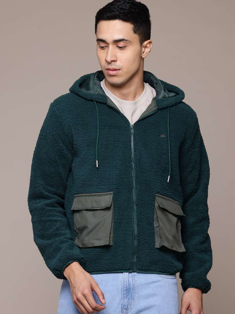 Buy The Roadster Lifestyle Co. Front Open Hooded Fleece Jacket Jackets for Men 29349912 Myntra