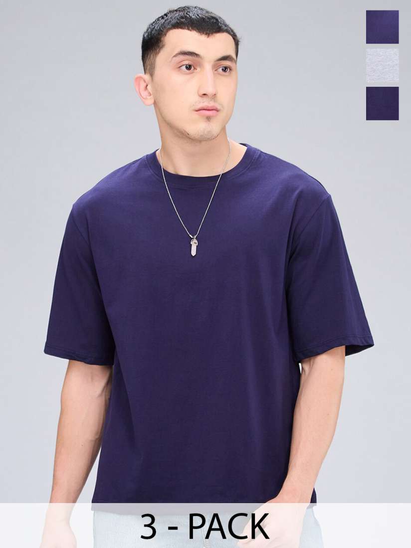 【THROW】VARIOUS NECK T／SH PACK THROW】VARIOUS NECK T／SH PACK（( Pack of 3 ) Combo Plain