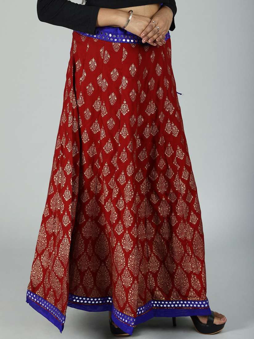 Red long skirt quotes hot sale