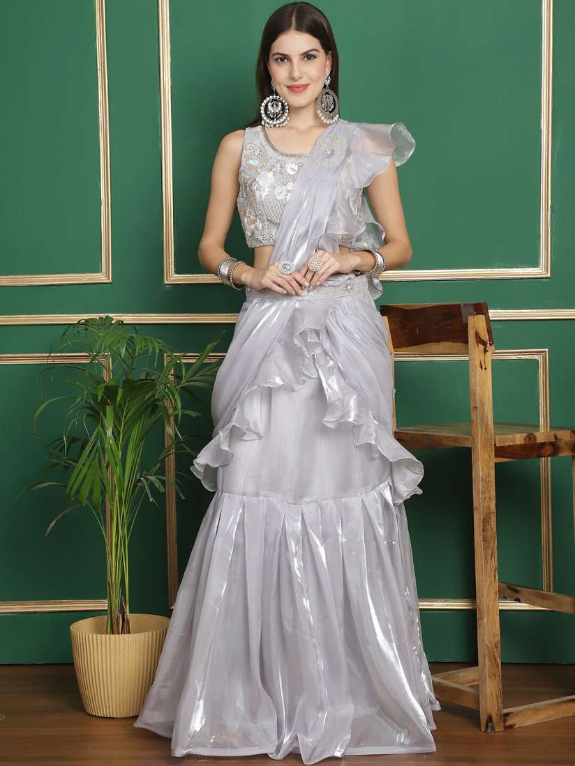 Saree gown myntra cheap