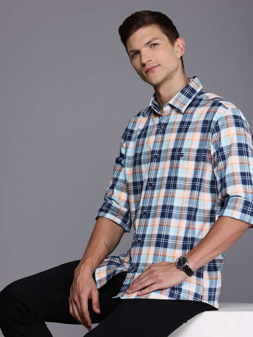 Buy Louis Philippe Sport Pure Cotton Slim Fit Opaque Checked Casual Shirt Shirts for Men 29377240 Myntra