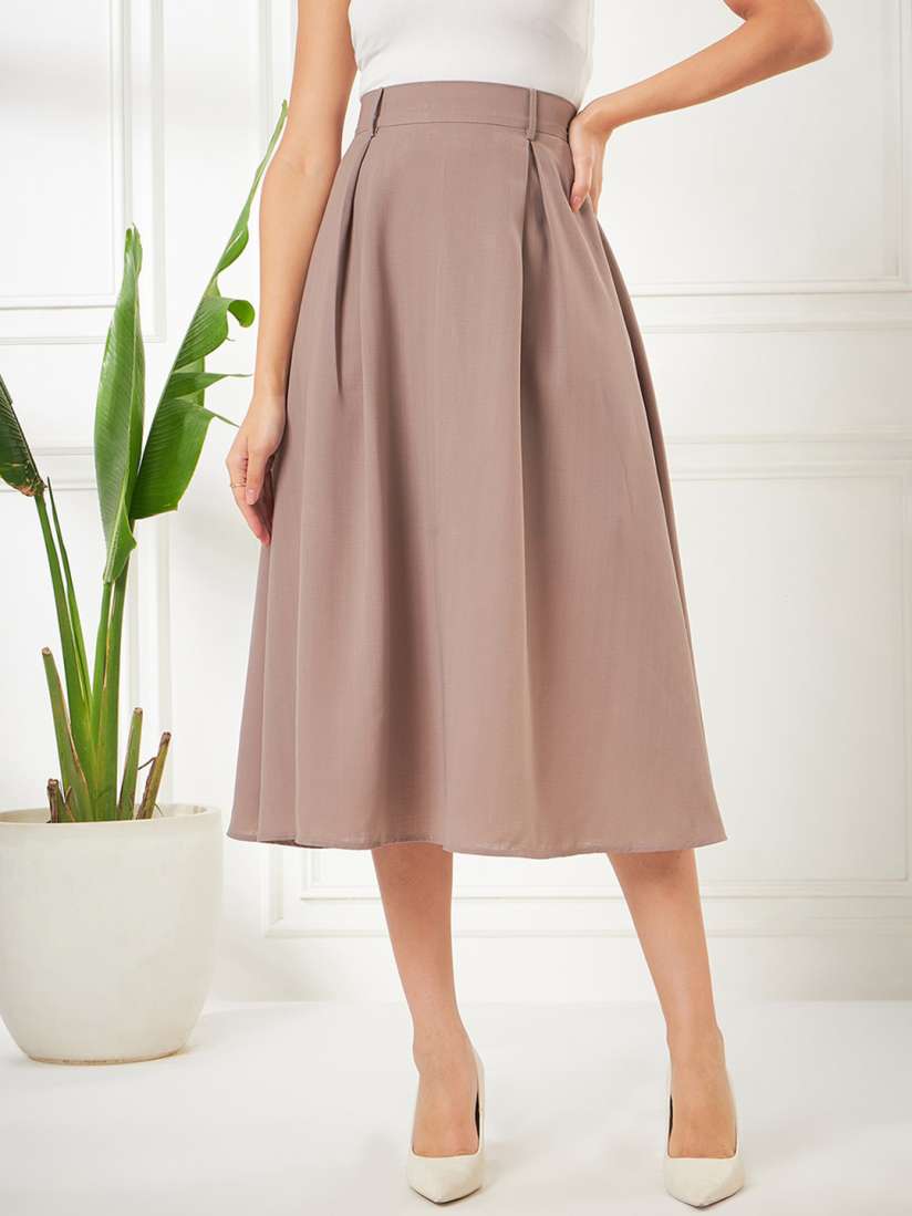 Buy Kibo Pleated Formal Midi Skirt Skirts for Women 29391544 Myntra