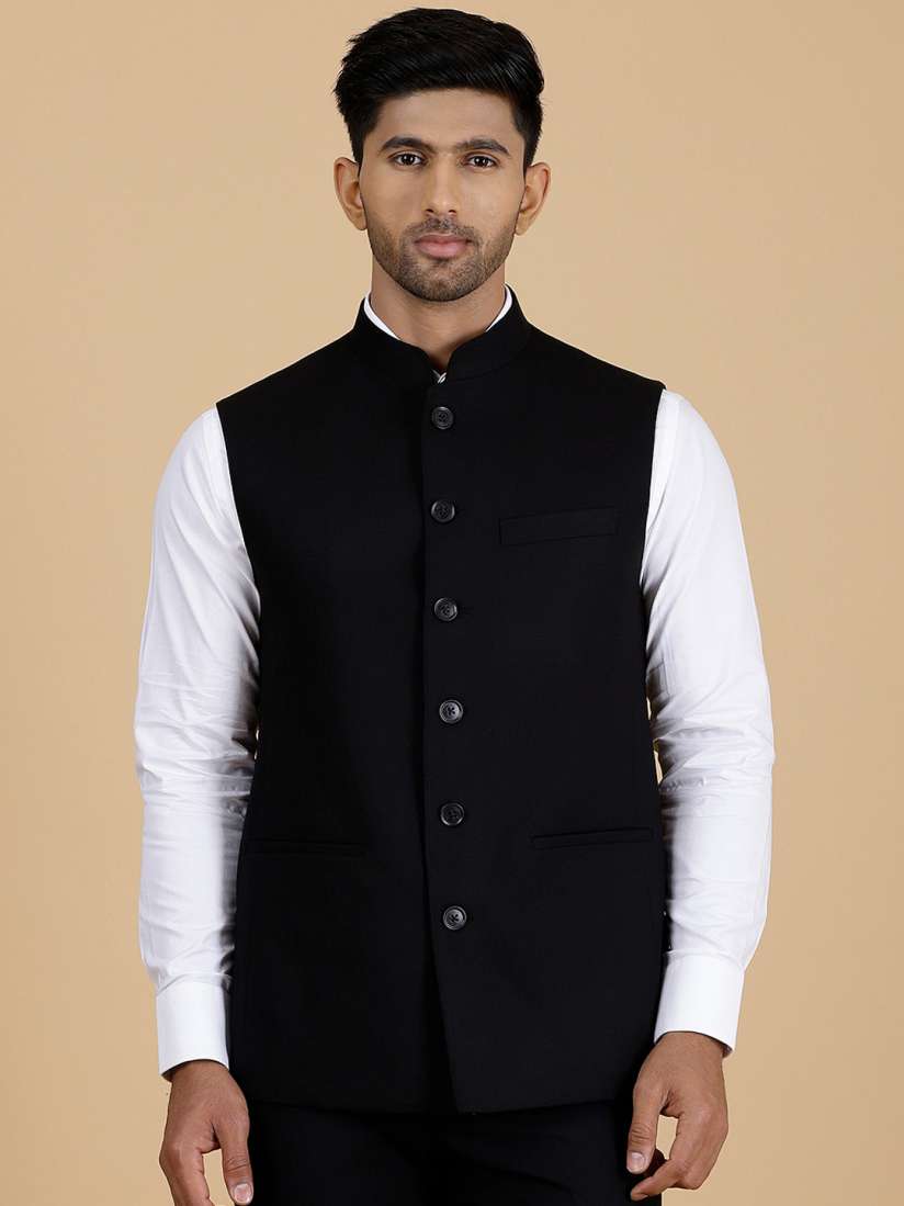 Buy MODI JACKET Woven Design Mandarin Collar Pure Wool Nehru Jacket Nehru Jackets for Men 29391896 Myntra