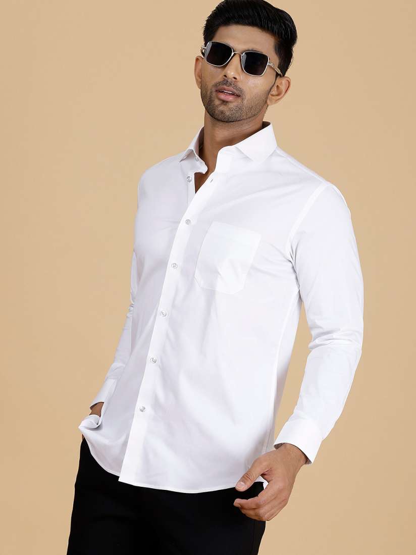 Buy Greenfibre Slim Fit Spread Collar Long Sleeves Partywear Shirt Shirts for Men 29394956 Myntra