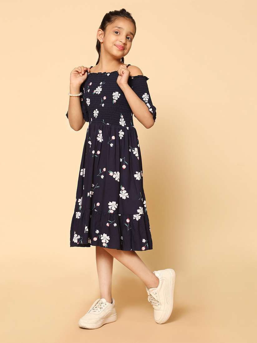 Floral Dress Cold Shoulder Dresses And Tops Kids Cave Girls Floral