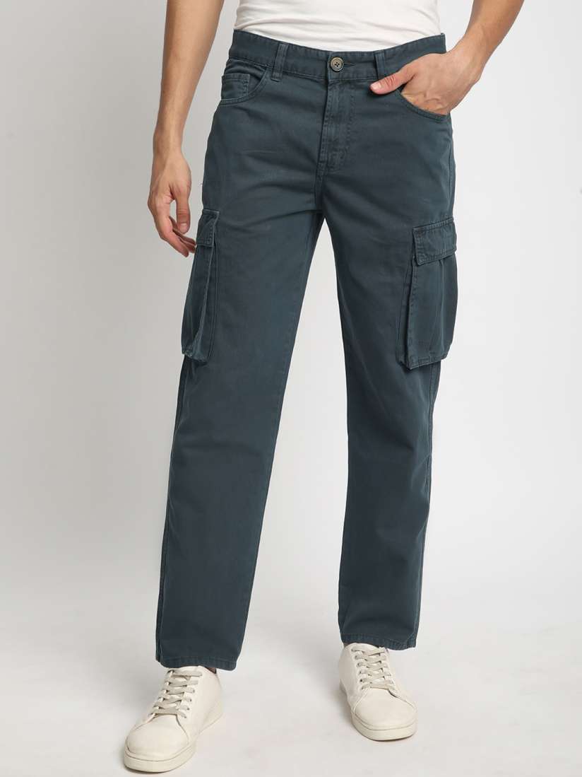 Buy The Roadster Lifestyle Co. Men Pure Cotton Relaxed Fit Cargo Trouser Trousers for Men 29402110 Myntra