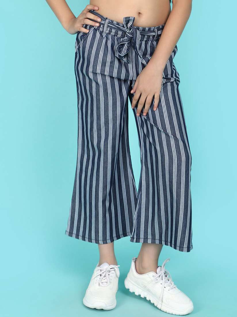 Striped culotte trousers discount