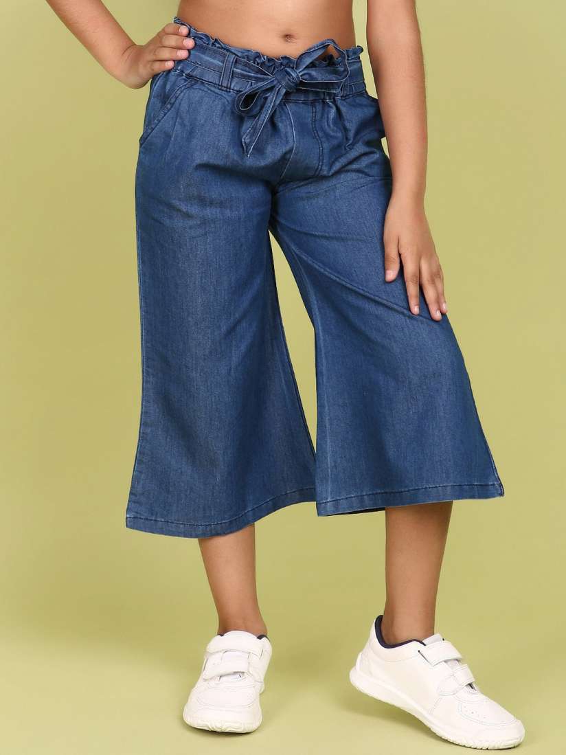 Denim capris for girls hotsell