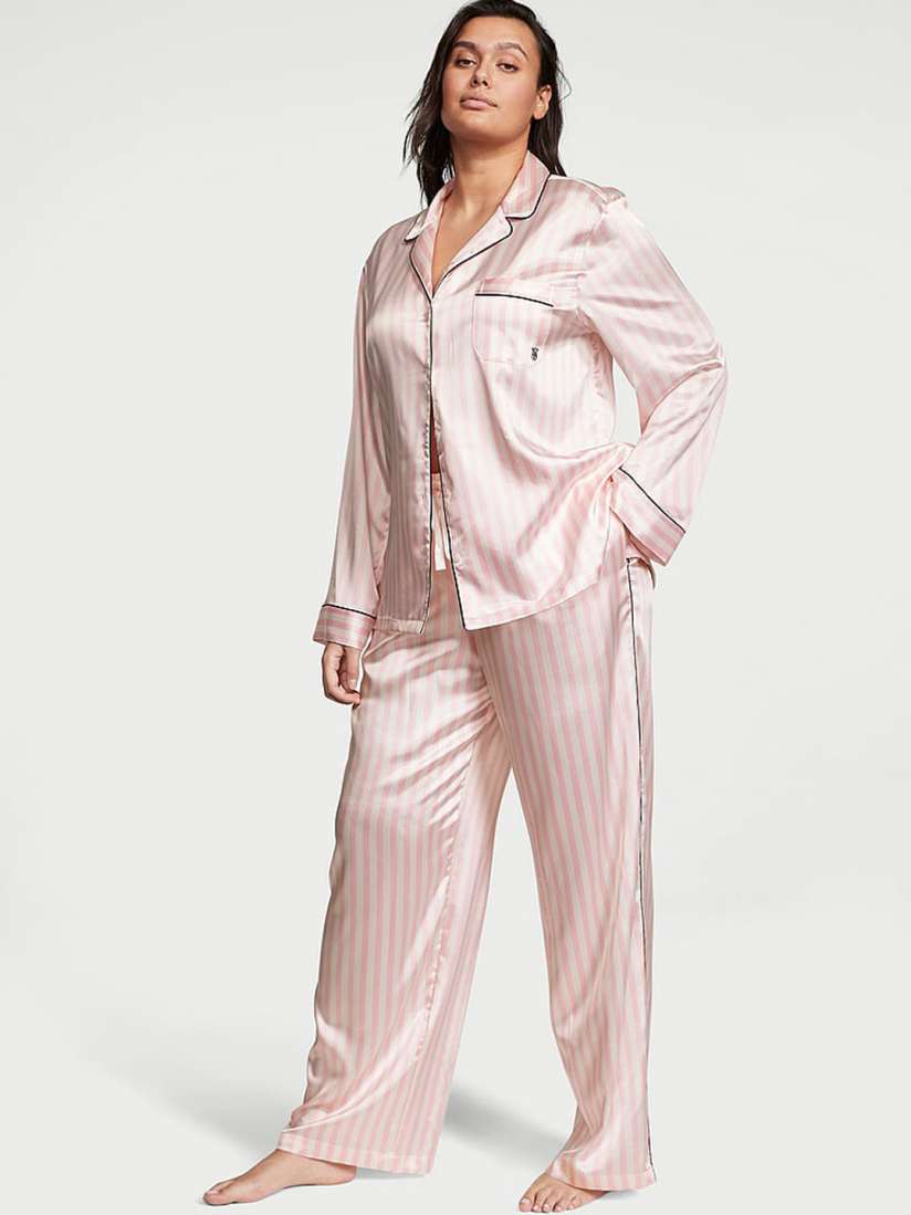 Buy Victoria s Secret Satin Striped Night Suit Night suits for Women 29408616 Myntra