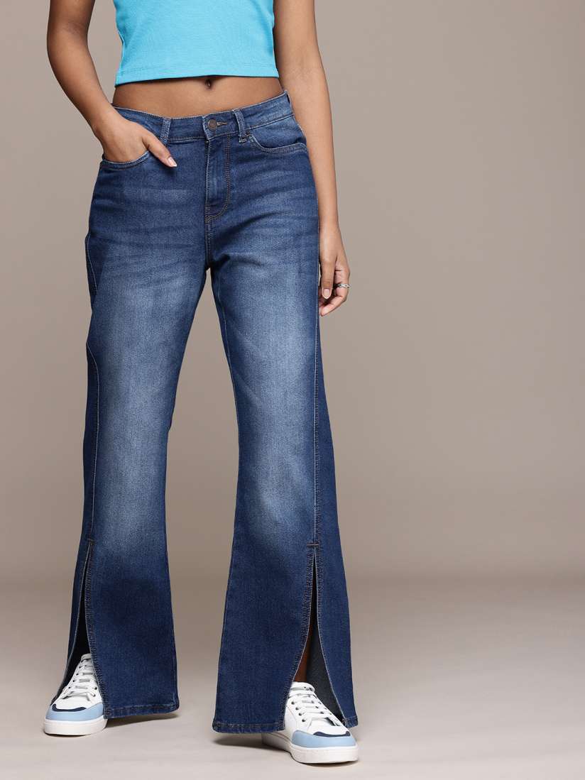 Buy The Roadster Life Co. Women Slim Flared Fit High Rise Front Slit Stretchable Jeans Jeans for Women 29412054 Myntra