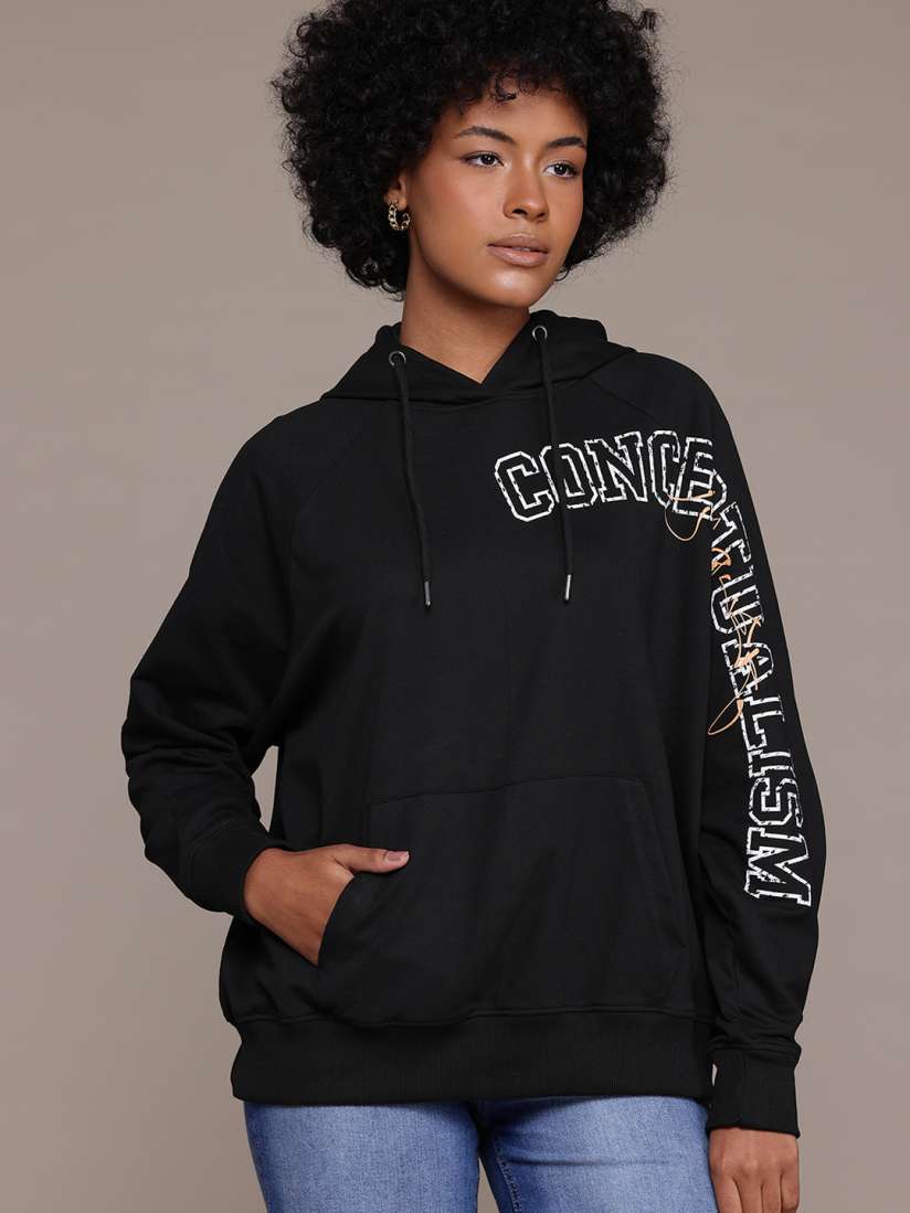 Buy The Roadster Lifestyle Co. Women Printed Hooded Longline Sweatshirt Sweatshirts for Women 29432346 Myntra