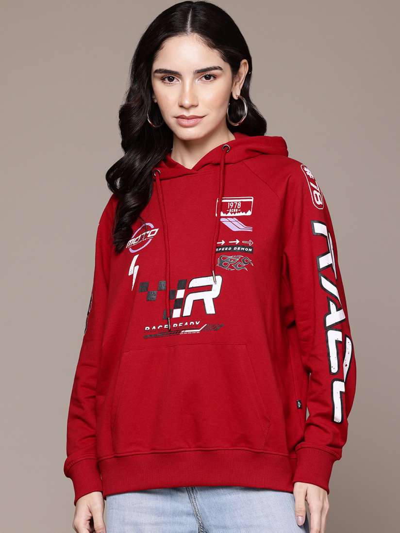Buy The Roadster Lifestyle Co. Printed Hooded Sweatshirt Sweatshirts for Women 29432450 Myntra