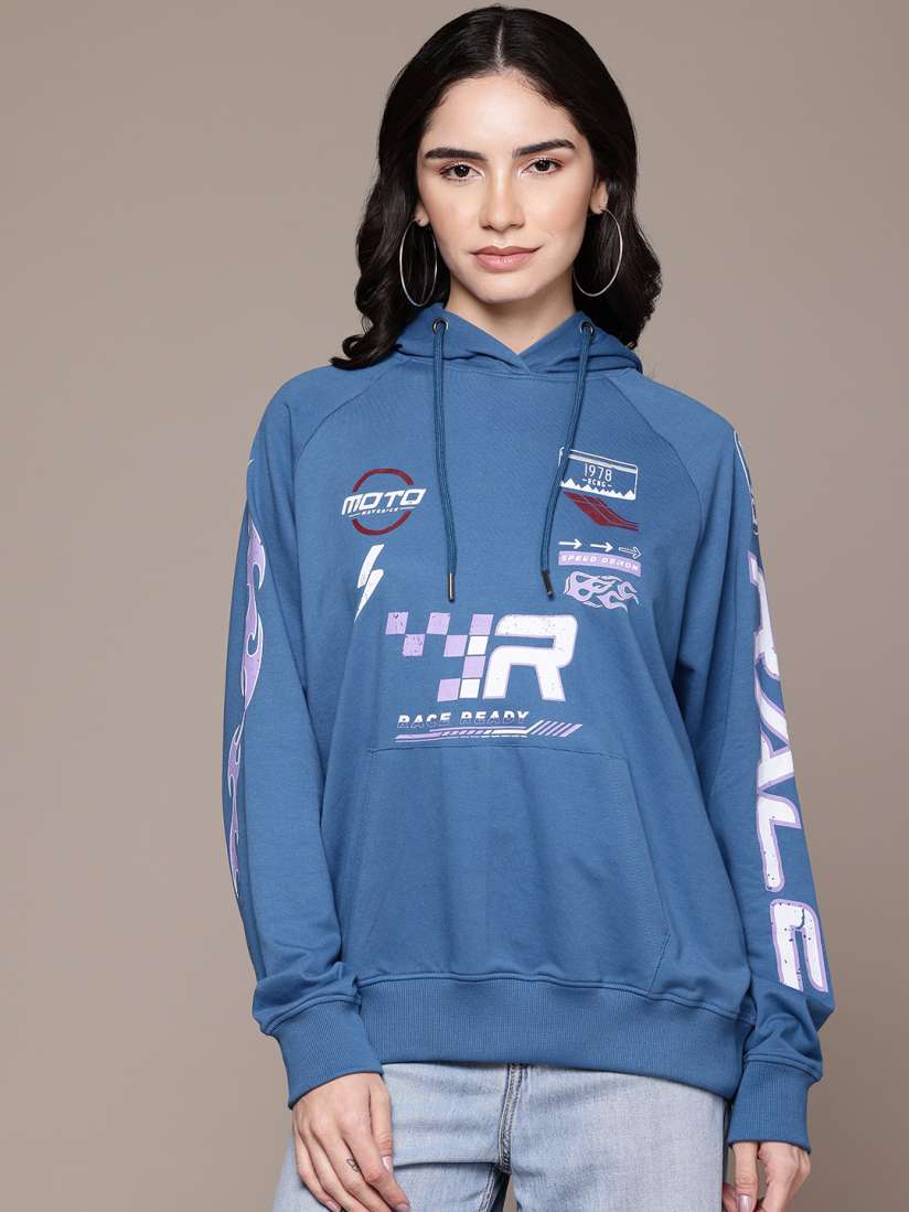 Buy The Roadster Lifestyle Co. Printed Hooded Sweatshirt Sweatshirts for Women 29432482 Myntra