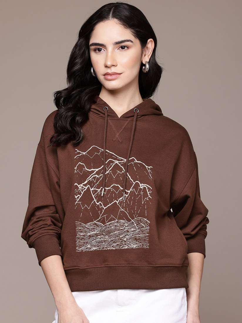 Buy The Roadster Lifestyle Co. Printed Hooded Sweatshirt Sweatshirts for Women 29433320 Myntra